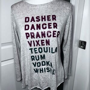 Daisy Rae by Southern Grace Reindeer & Liquor Holiday Long Sleeve Top S